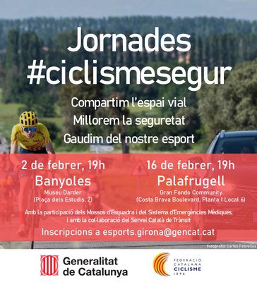 La Generalitat i la Federació Catalana de Ciclisme impulsen les Jornades #ciclismesegur per promoure la seguretat a la carretera